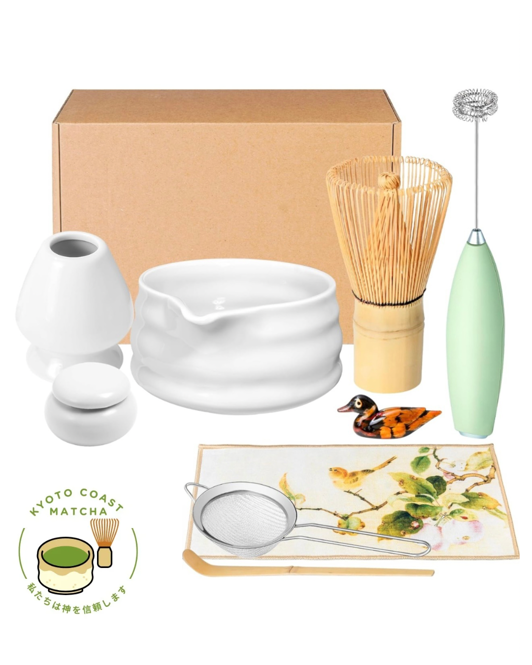 White Matcha Whisk Set
